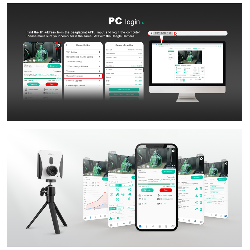 Thumbnail: 3D Printer Camera Plug Play Remote Monitoring Auto Time-Lapse Video