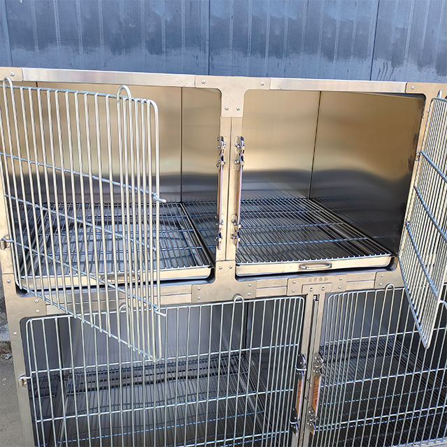 Thumbnail: Stainless Steel Pet Shop Dog Cat Animal & Veterinary Pet Cages Carriers Houses