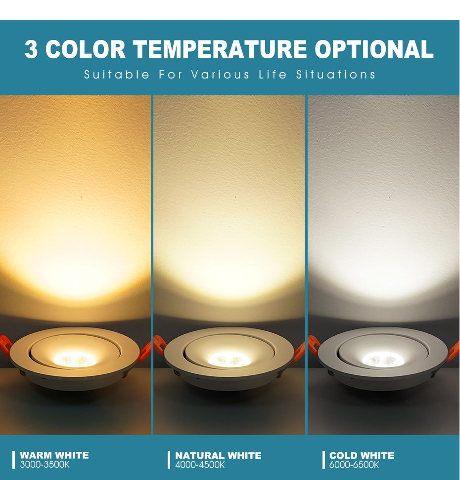 Thumbnail: Spot LED Downlight 360°Adjustable Ceiling Spotlight Recessed Ceiling Spots Lamp