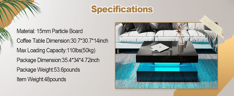 Thumbnail: LED Coffee Table for Living Room Restaurant Cocktail Tea Table Home Office