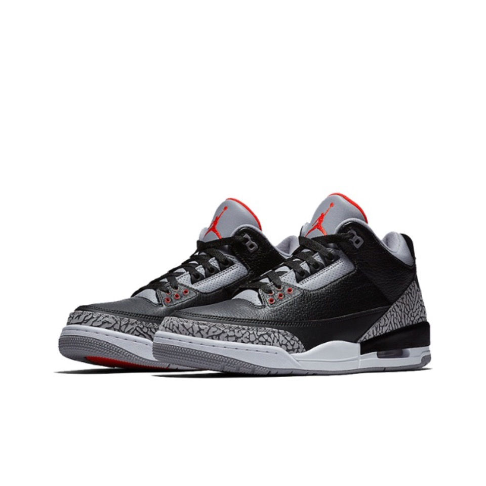 ภาพขนาดย่อ: Original Air Jordan 3 “Black Cement"  Black & White Red Chicago Classic Retro