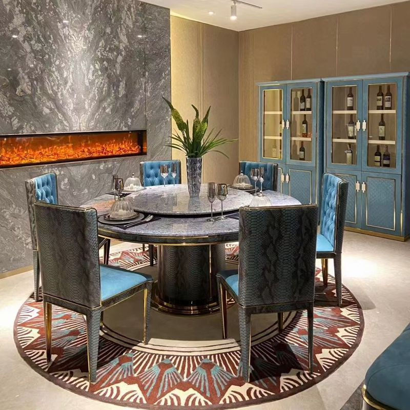 Миниатюра: Italian style light luxury high-end natural marble dining table