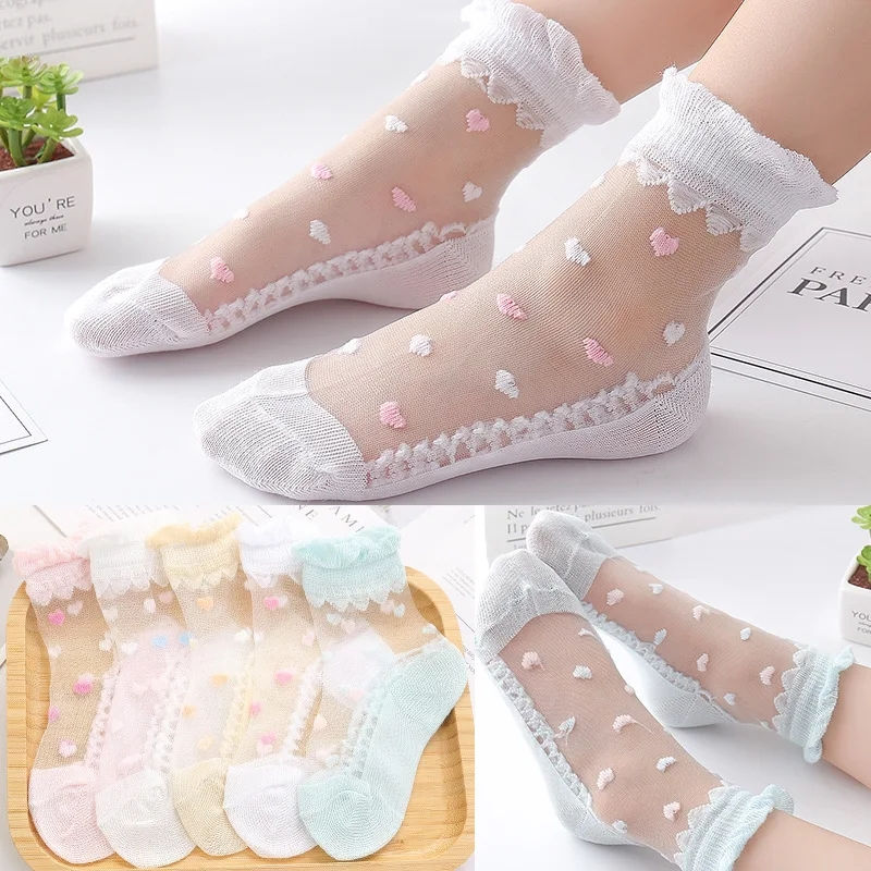 Hình thu nhỏ: Baby Girls Socks Breathable Kids Short Ankle Lace Princess Mesh Socks For 0-8