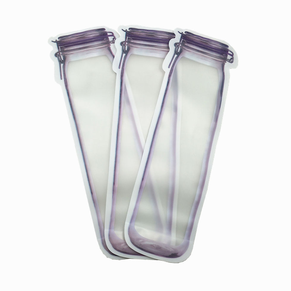 Thumbnail: 500PCS Mason Jar Matte Plastic Package Bags Moisture Proof Stand Up Zip Lock Bag