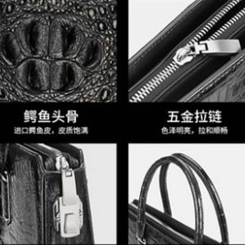 Thumbnail: Crocodile Men's bags business briefcase large capacity Combination lock handbag