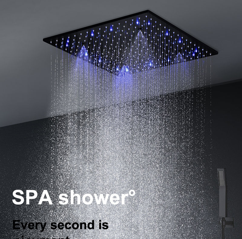 Thumbnail: Bathroom Accessories Rain Spray LED Shower Faucet Set Digital Screen Valve Mixer