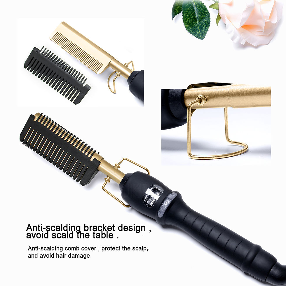 Thumbnail: Heating Comb Straightener Electric Hot Comb Flat Iron Hair Straightening Brush