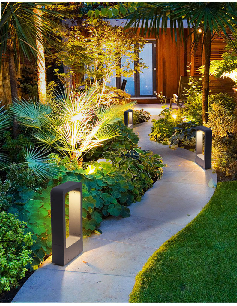 Miniature : IP68 Waterproof 15W LED Garden Lawn Lamp Modern Aluminum Pillar Light 