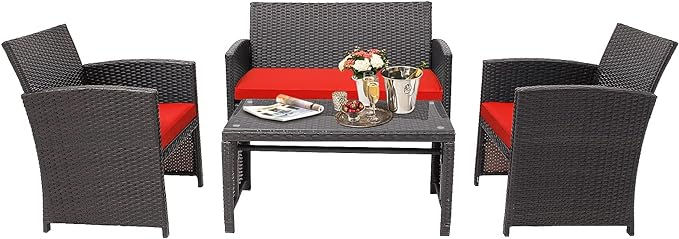 Thumbnail: Patio Furniture Sets All-Weather Conversation Set Outdoor Wicker Sofa Chair