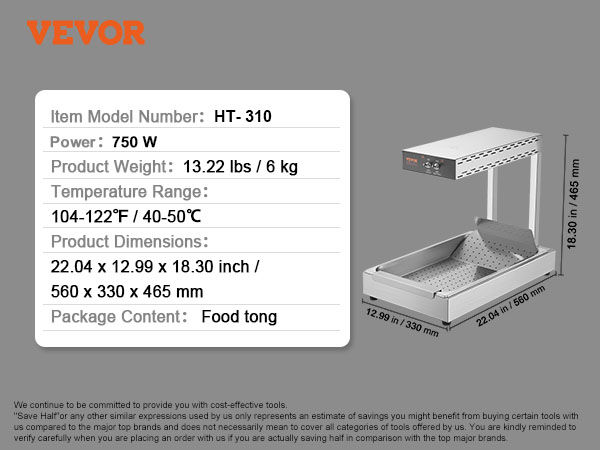 Thumbnail: French Fry Food Warmer Commercial Food Heating Lamp Countertop Buffet Kitchen