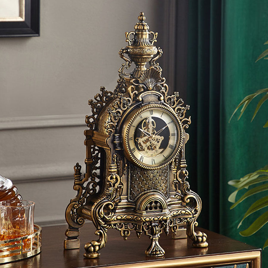 European Luxury Vintage Office Retro Desk Clock Antique Clocks 
