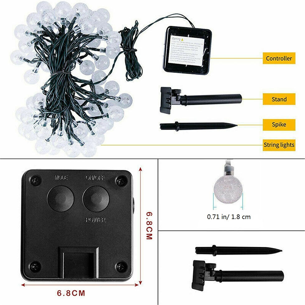 תמונה ממוזערת: LED Solar Powered Crystal Ball Fairy String Lights Garden Party Outdoor Lamps