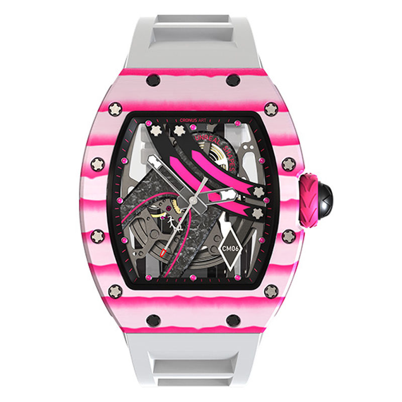 Miniatura: CRONUSART Carbon Fibre Case Luminous Fluororubber Strap Hollow Out Dial