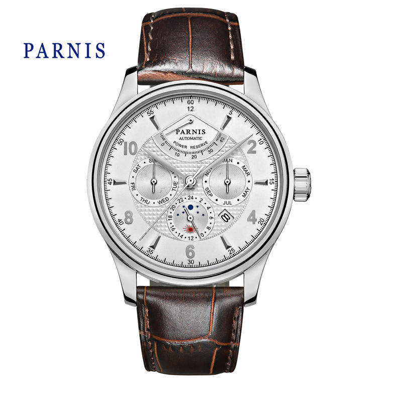 Miniaturbild: Parnis 43mm Gold Case Automatic Mechanical Men Watch 
