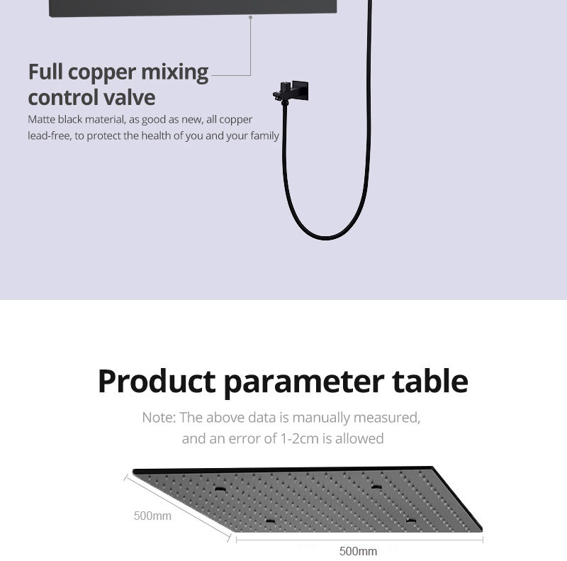 Thumbnail: Bathroom Accessories Rain Spray LED Shower Faucet Set Digital Screen Valve Mixer