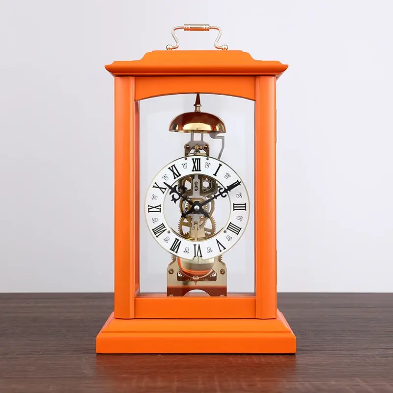 Thumbnail: Mechanical Clock Wood Retro Clocks Clockwork Silent Desk Clock Metal Vintage 