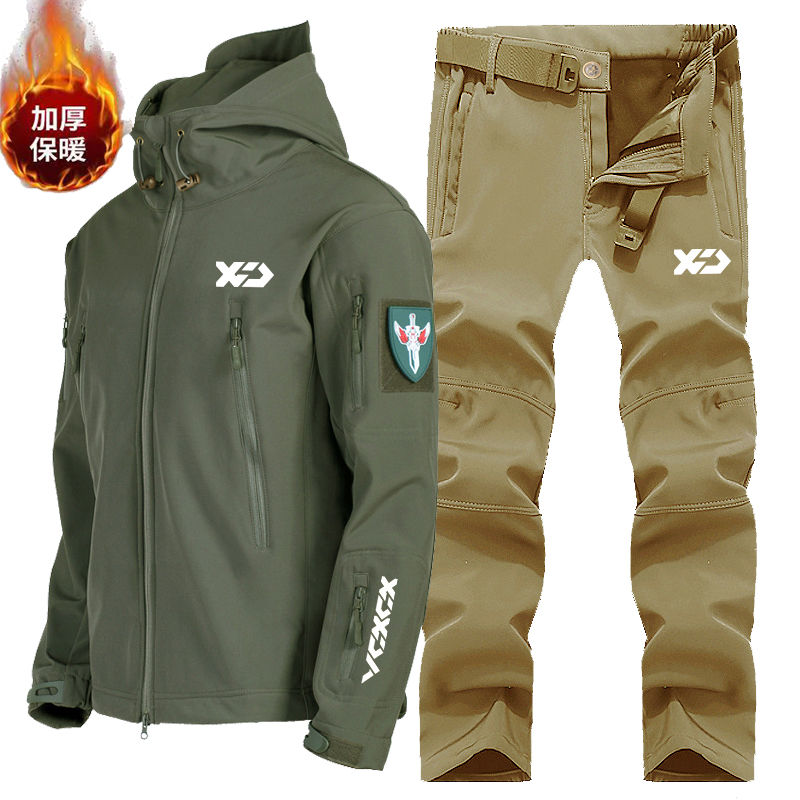 Миниатюра: Men's Winter Fleece Warm Fishing Outdoor Hooded Hiking Camping Hunting Clothes