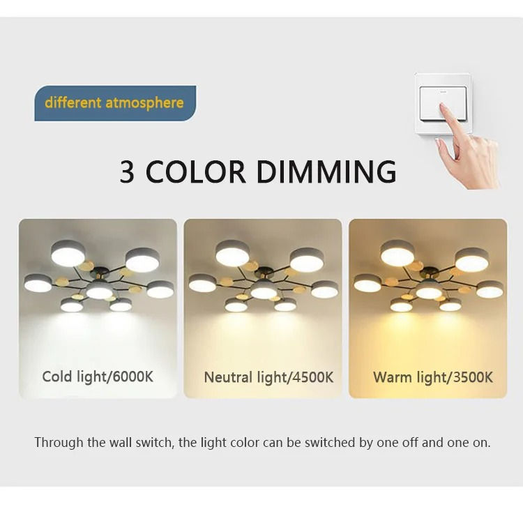 Miniatura: Modern Ceiling lamp three-color dimming LED ceiling lamps kitchen office home