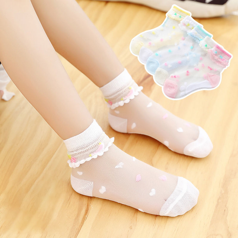 Hình thu nhỏ: Baby Girls Socks Breathable Kids Short Ankle Lace Princess Mesh Socks For 0-8