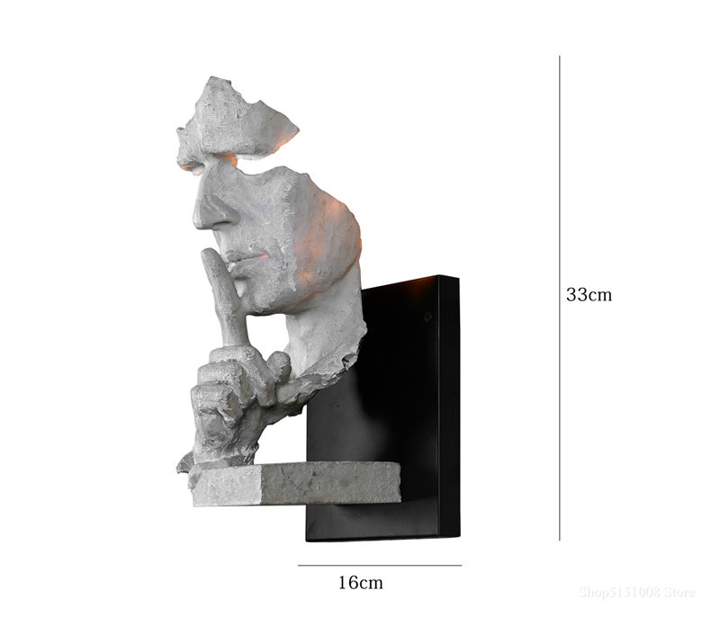 Thumbnail: Face wall lamp creative retro led light For home decor art bar indoor lighting