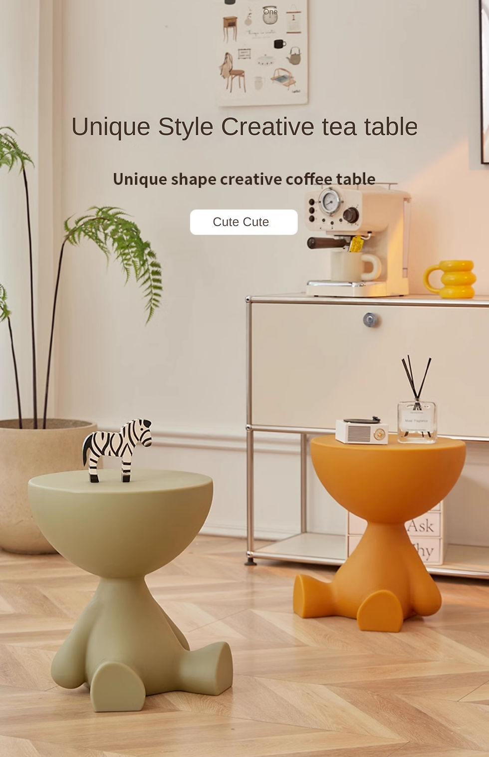 Миниатюра: MOMO Cream Style Small Flat Tea Table Small Household Sofa Side Table