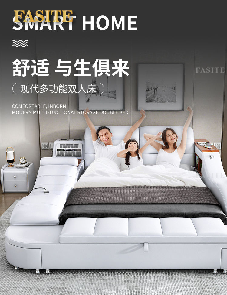 Миниатюра: Double Bed Royal Modern Twin Double Bed Headboard Luxury Furniture Bedroom