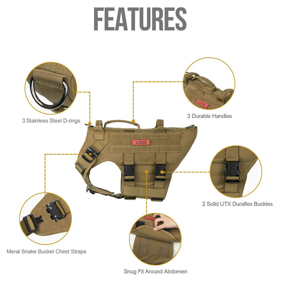 Thumbnail: Tactical Dog Harness Vest K9,Reflective Training Tactical 