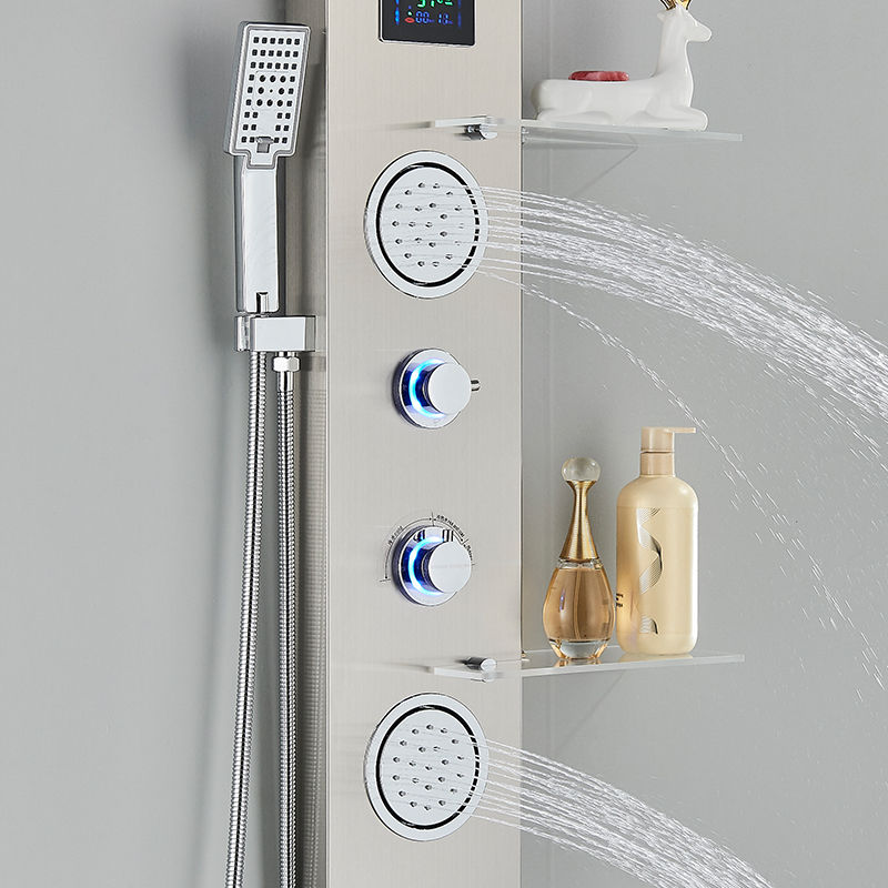 Miniaturbild: Bathroom Rainfall Shower Faucet LED Shower Panel Spout Massage Jets Hand Shower