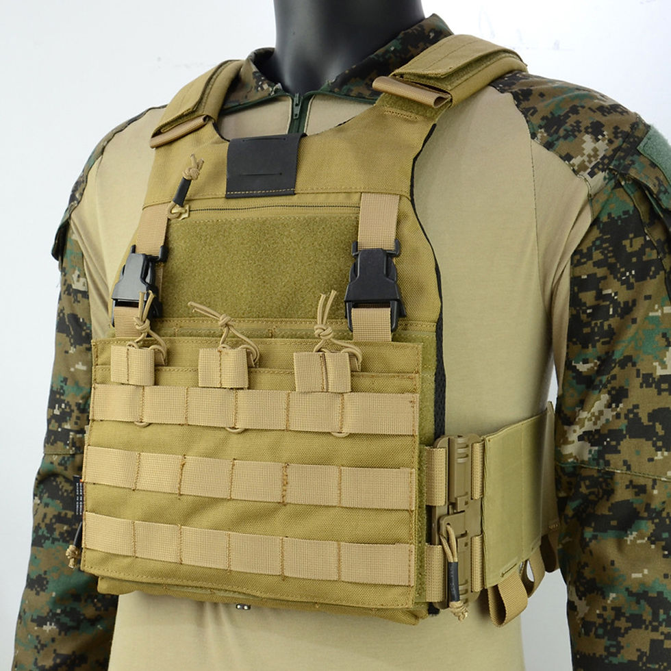 תמונה ממוזערת: Tactical Vest with M4 MOLLE Front Flap Quick Release Cummerbund Hunting 