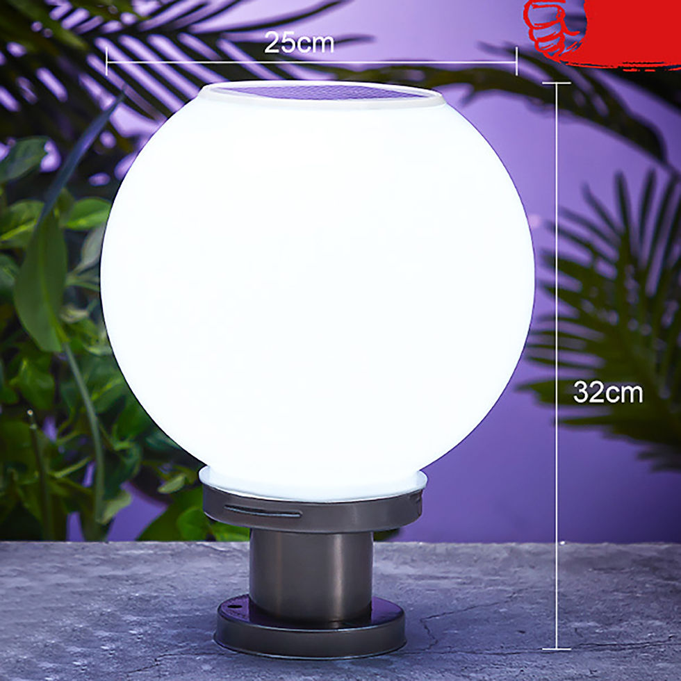 ภาพขนาดย่อ: LED Solar Column Light Courtyard Corner Ball Wall Lamp Outdoor Post Light