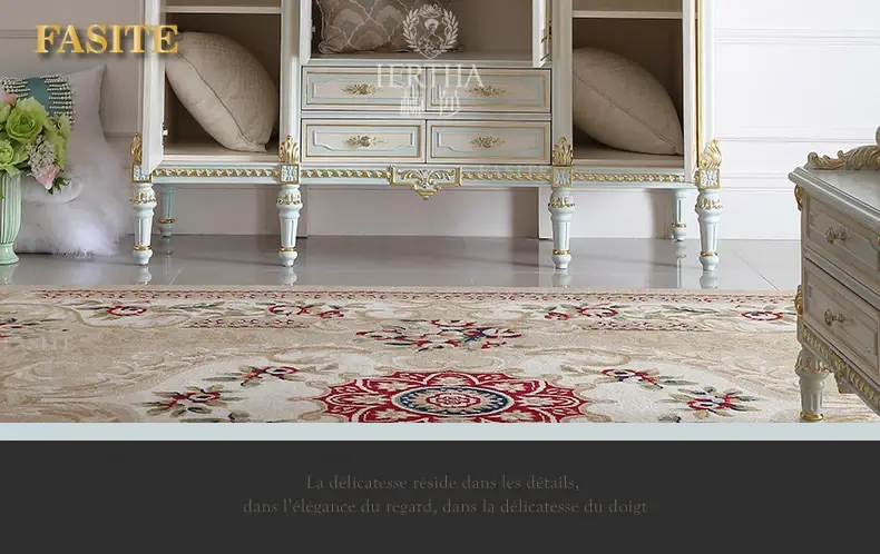 Thumbnail: Solid wood painted wardrobe European style villa bedroom, carved cabinet