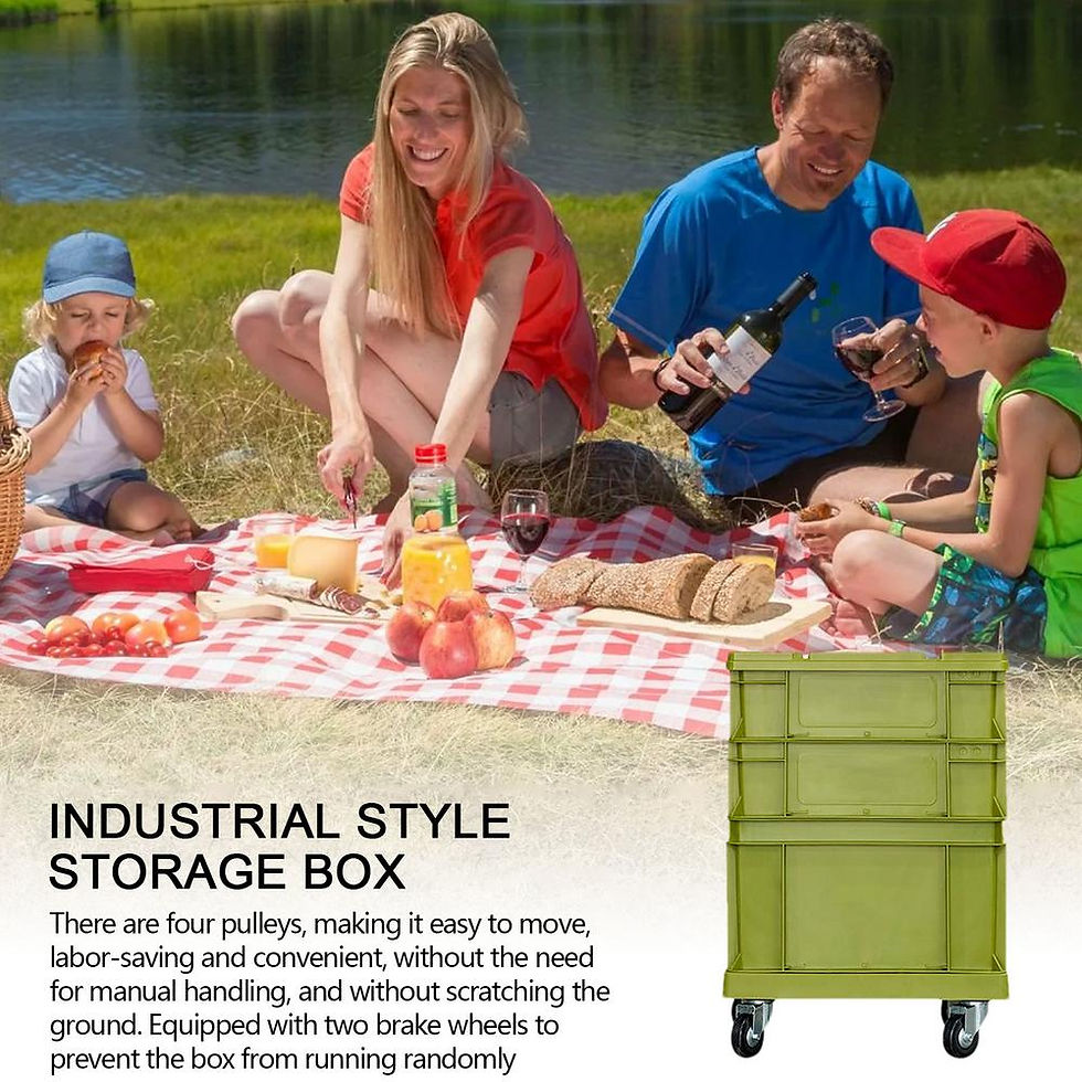 Miniature : Wheeled Storage Box Industrial Style Stackable Storage Box Outdoor Camping