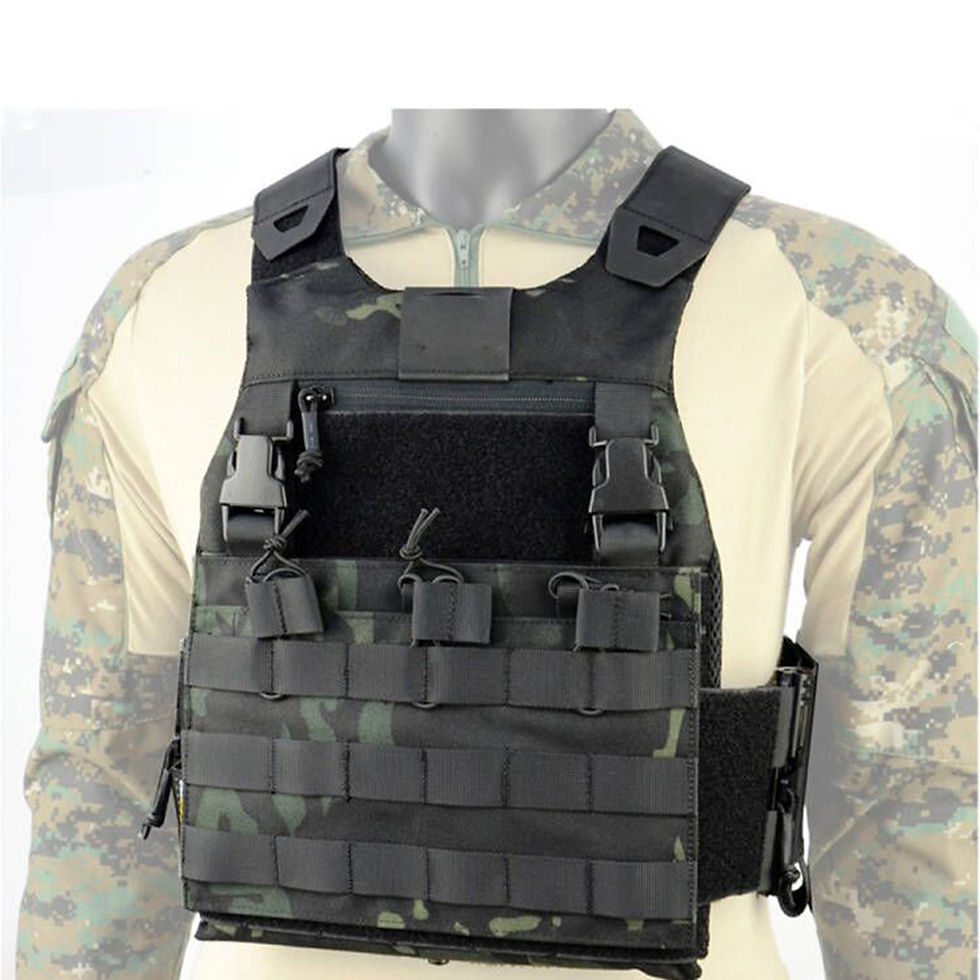 תמונה ממוזערת: Tactical Vest with M4 MOLLE Front Flap Quick Release Cummerbund Hunting 