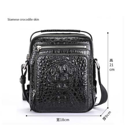 Thumbnail: Crocodile leather bag Male business leisure Oblique bag Single shoulder bag men 