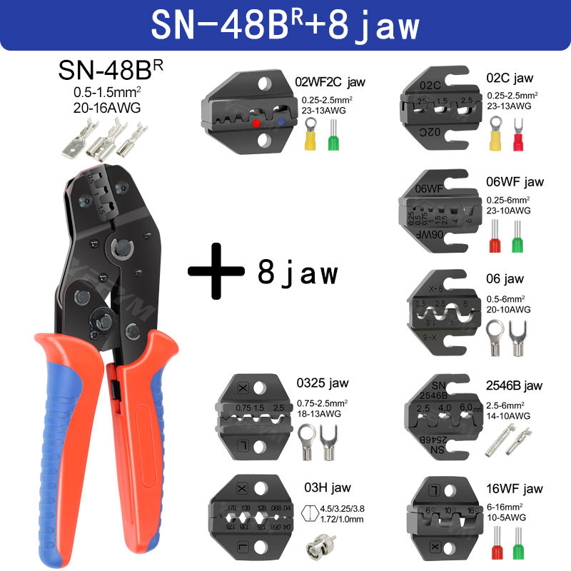 Miniatura: Crimping Pliers for 2.8 4.8 6.3 Tube/Insulation Terminals Electrical Clamp