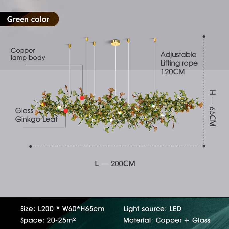 Miniatura: Ginkgo leaf living room art lobby office staircase decorative lamp pendant lamp