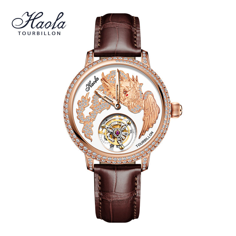 Miniatura: HAOFA Women Tourbillon Sapphire Watch Ladies Tourbillon Luxury Crystal 