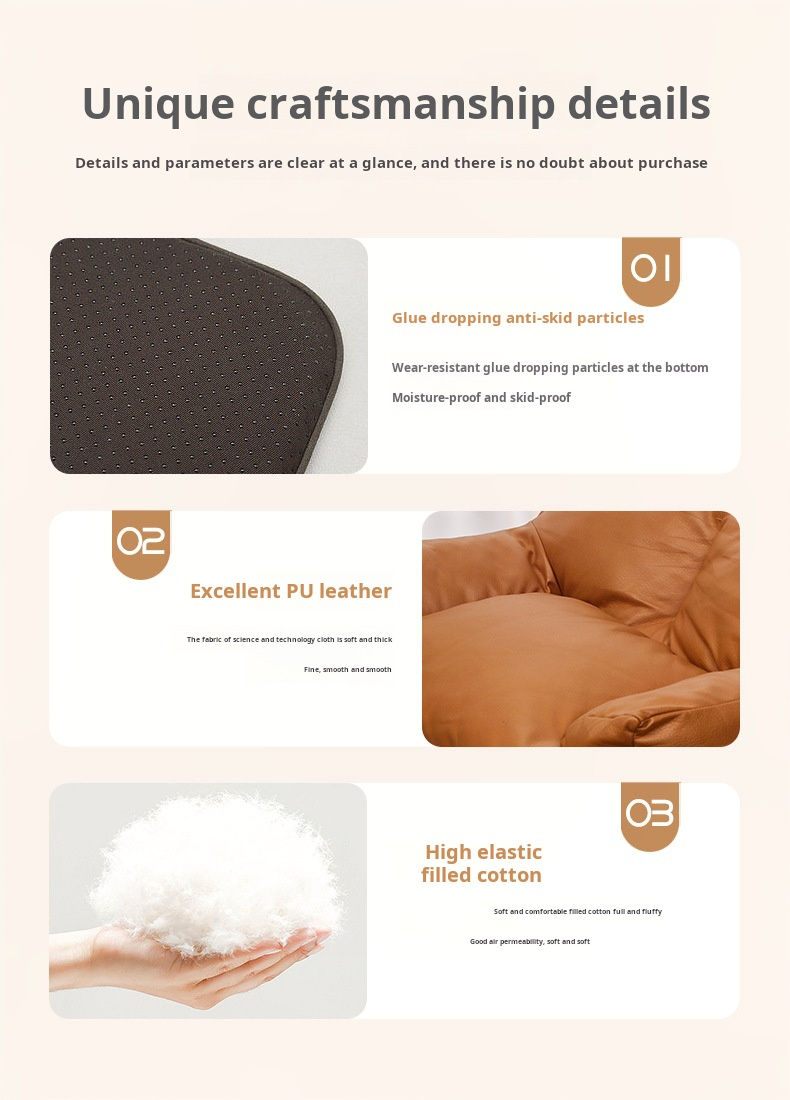 Thumbnail: Leather Pet Sofa Seasonal Universal Pet Cat Dog Sleeping Bed