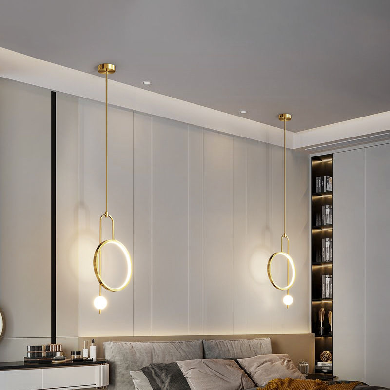 Miniatura: Ring Pendant Light for Bedroom Bedside Living Room Entrance Ceiling Hanging Lamp