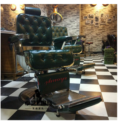 ภาพขนาดย่อ: Retro high-end chairs hair care Antique oil head hairdressing men's shaving