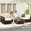 Miniature : Rattan Sofa Wicker Patio Conversation Set with Cover for Deck Balcony 