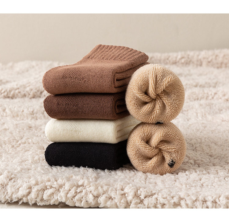 Thumbnail: 5 Pairs Children Winter Cotton Keep Terry-loop Hosiery for 1-12 Towel Socks