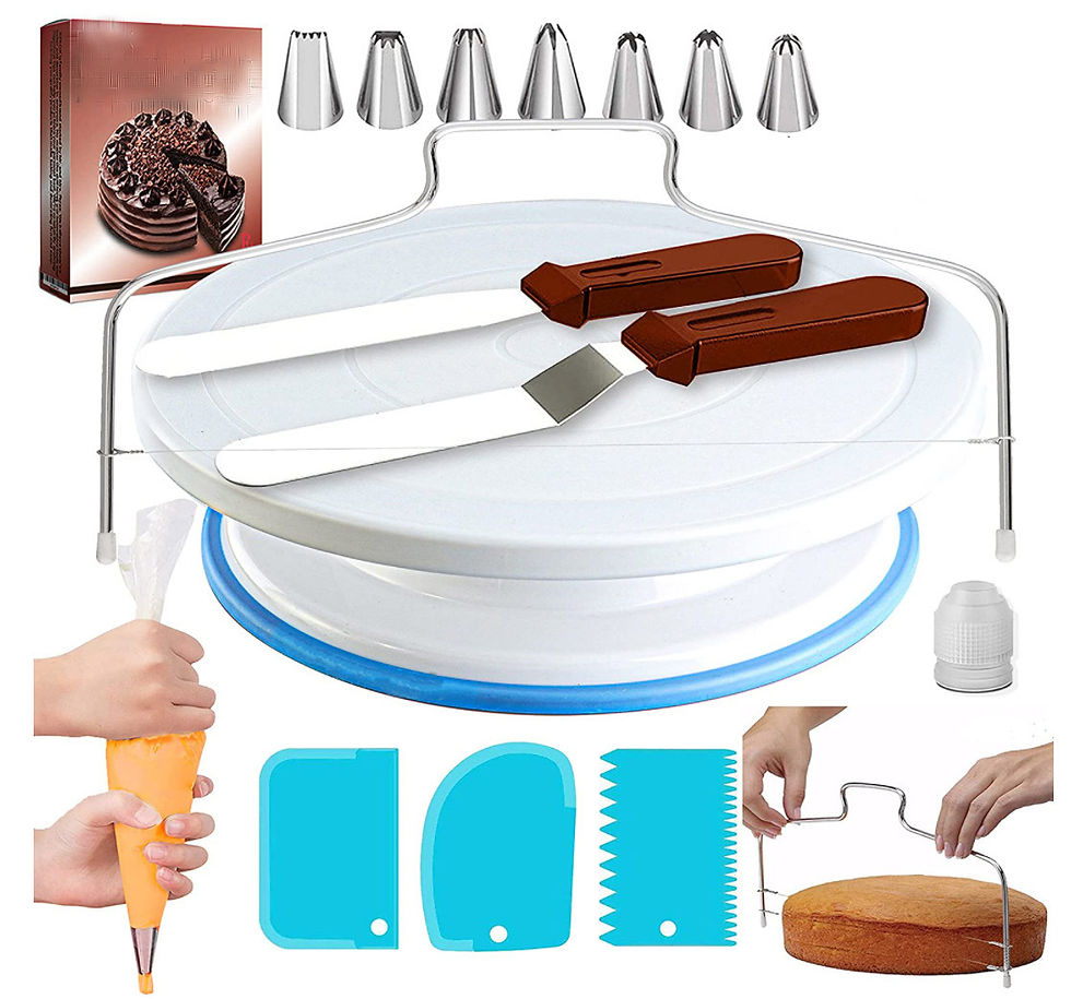 Miniatura: Cake Decorating Tools Kit Pastry Turntable Kit Piping Nozzle Piping Bag Set