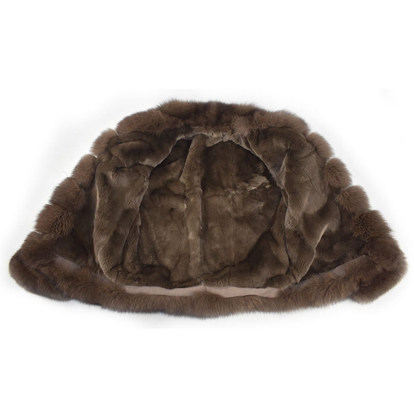 Thumbnail: Real Fox Fur Jacket for Women, Female Cowboy Jacket, Faux Fur Lining