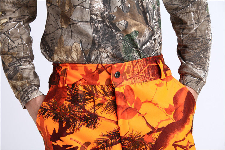 Miniatura: Outdoor Orange Red Maple leaves Warning Clothes Camouflage Hunting Fishing