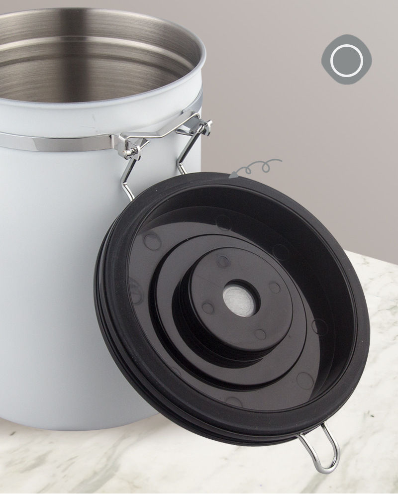 Thumbnail: 304 Stainless Steel Sealed Jar Spoon Single Item Air Valve Coffee Bean Storage