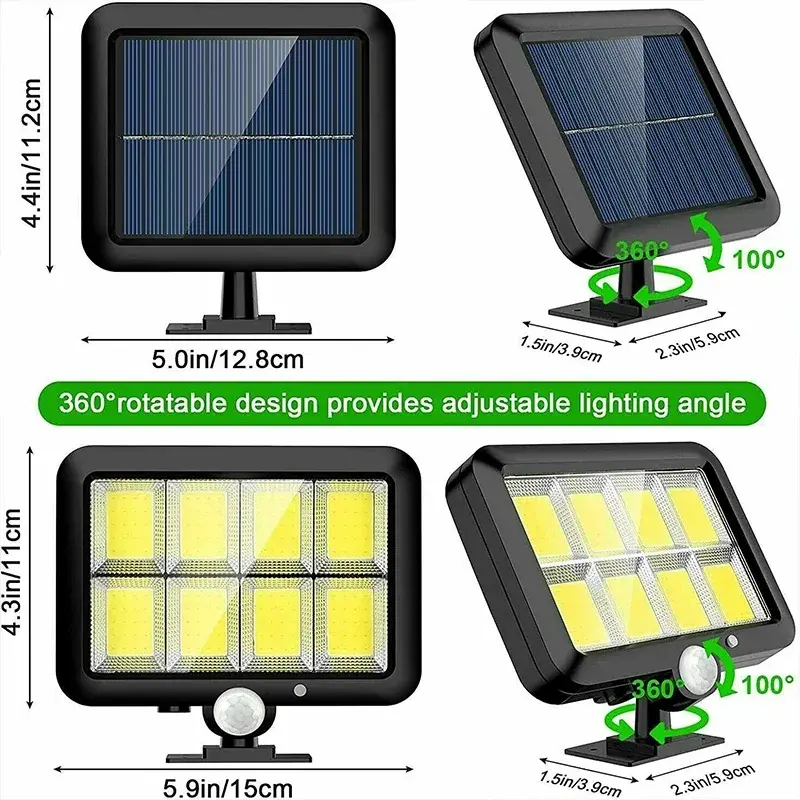 थंबनेल: Solar Sensor Split Wall Lamp 3 Mode Waterproof Motion Garden Street Lights 