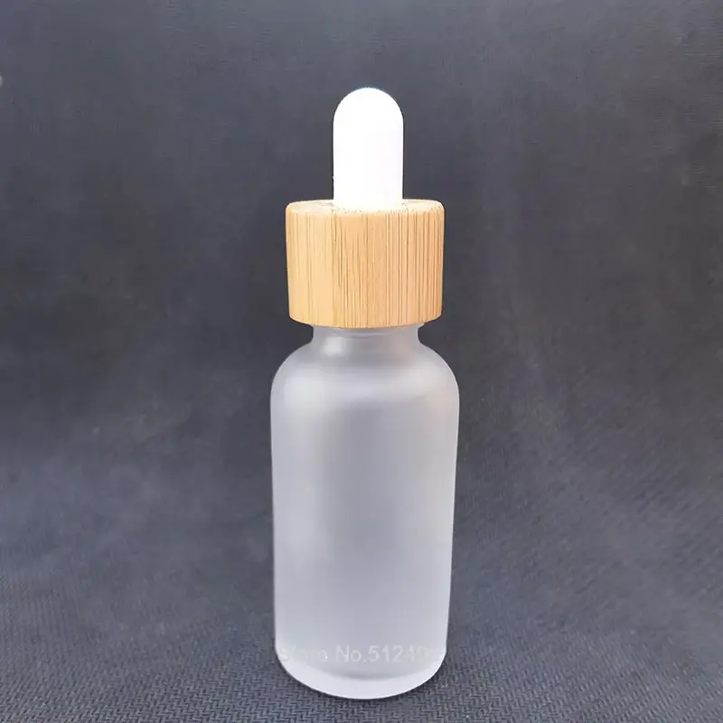 Μικρογραφία: Wholesale 5ml-100ml Dropper Bottle Bamboo Wood Lid Brown Glass Separate Bottle
