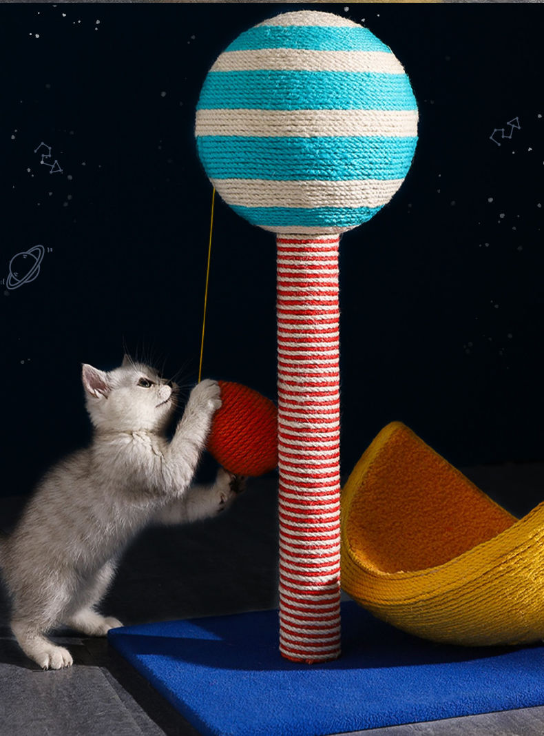Miniatura: Tree Scratcher for Cats, Scratching Post with Houses, Cardboard Scraper