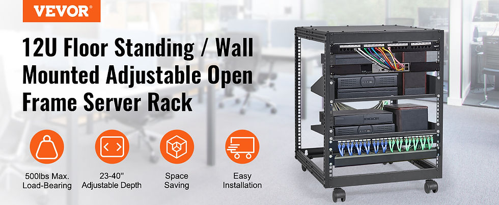 Miniaturbild: Server Rack 12U/15U/ 20U Floor Standing or Wall Mounted with Adjustable Depth 